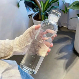 Garrafa Transparente 500ml com Marcador de Tempo – Hidrate-se com Estilo e Precisão