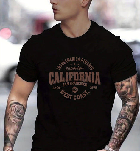 Camiseta Masculina 100% Algodão Estilo Esportivo