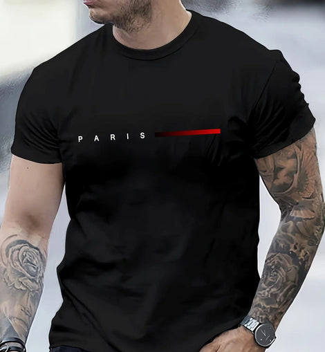 Camiseta Slim Fit com Estampa Paris em Algodão 100%