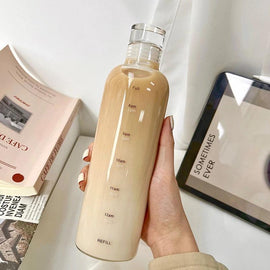 Garrafa Transparente 500ml com Marcador de Tempo – Hidrate-se com Estilo e Precisão