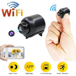 Câmera Mini Wi-Fi 1080P HD com Visão Noturna, Detector de Movimento e Som – Perfeita para Casa e Escritório